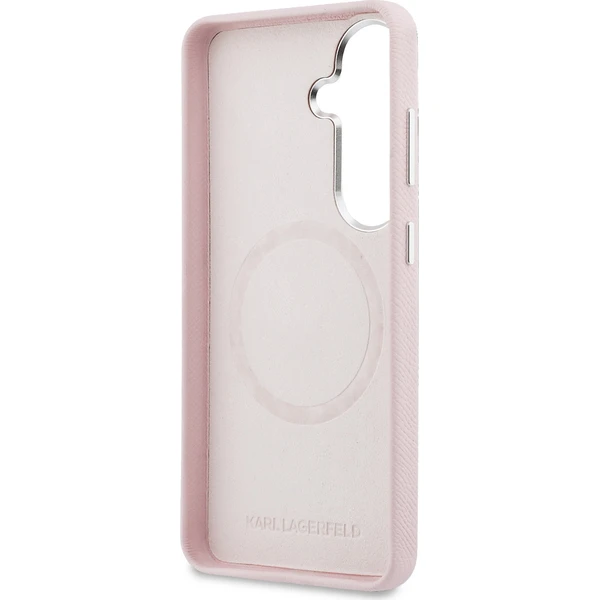 Karl Lagerfeld Grained PU kožený kryt K&CH Heads Magnetic pre Samsung Galaxy S26+ ružový - Puzdra - Obrázok 615630d4c8d94e2092d69abbbc772a5f