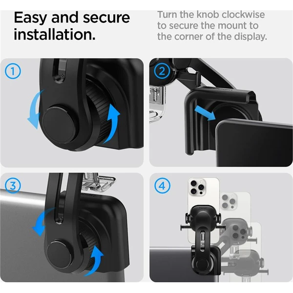 Spigen Tesla TapLock Universal Car Mount Holder držiak na obrazovku čierny - Držiaky - Obrázok 6161332938394628846f8b1143352740