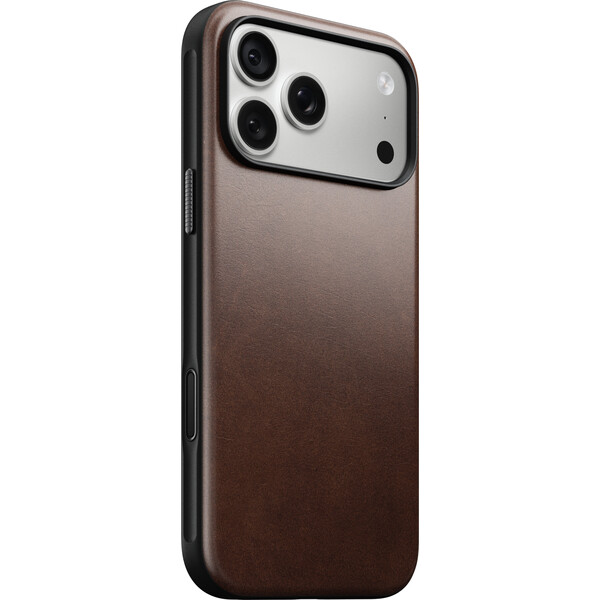 Nomad Modern Leather (Horween) MagSafe kožený kryt iPhone 17 Pro Max/18 Pro Max Rustic Brown - Puzdra - Hlavný obrázok