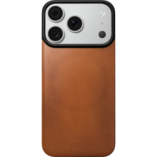 Nomad Magnetic Leather Back (Horween) MagSafe kožený kryt iPhone 17 Pro/18 Pro Saddle - Puzdra - Obrázok 619819f191594aea8c7927ff2f378540
