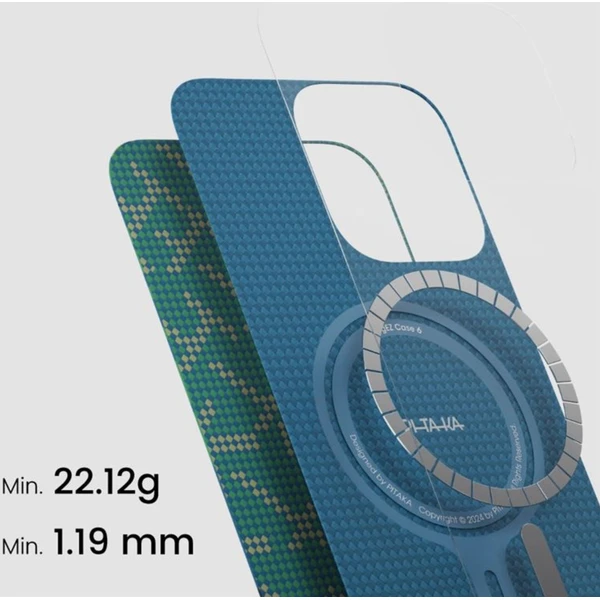 Pitaka Tactile Woven Case kryt iPhone 16 Pro Max PTK Green/Gold - Puzdra - Obrázok 61GF000L01