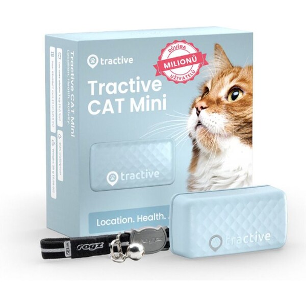 Tractive GPS CAT Mini tracker polohy a aktivity pre mačky mentolový