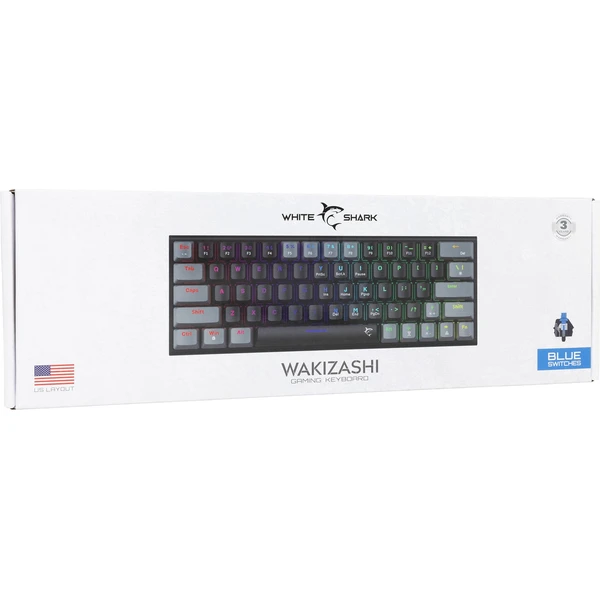 White Shark WAKIZASHI 2 herná mechanická klávesnica (US) čiernosivá - Klávesnice - Obrázok 61RB000K01
