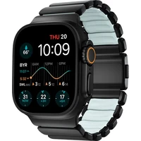 Nomad Stratos Band FKM remienok Apple Watch 45/46/49mm Black Titanium/Icy Blue - Remienky