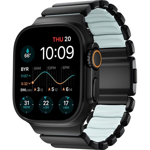 E-shop Nomad Stratos Band FKM remienok Apple Watch 45/46/49mm Black Titanium/Icy Blue