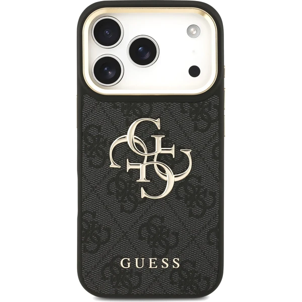 Guess PU Leather 4G Metal Logo Gold Frame kryt iPhone 17 Pro čierny - Puzdra - Obrázok 62116fe91a9d4371b803c1ec720517c7