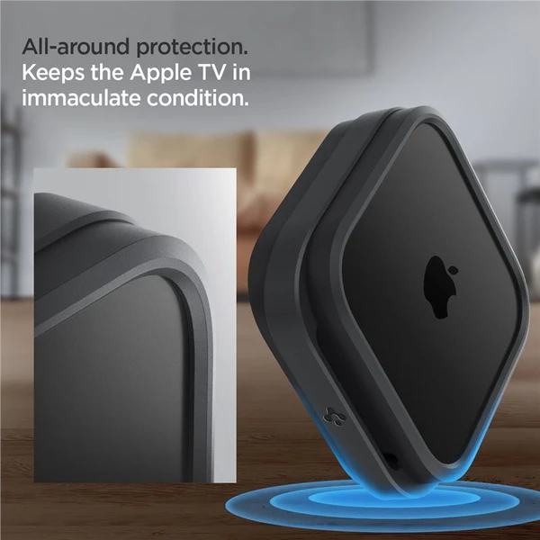 Spigen Silicone Fit Mount silikónový držiak pre Apple TV 4K 3th Gen (2022) čierny - Držiaky - Obrázok 622c17317cc24d04829ad361c46a2c5f