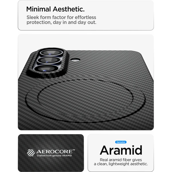 Spigen Air Skin Aramid MagSafe kryt Samsung Galaxy S26+ čierny - Puzdra - Obrázok 624912a7463040aabc96a67b6d95a513