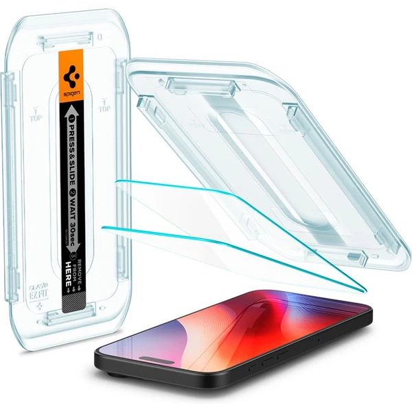 Spigen Glass tR EZ Fit tvrdené sklo iPhone 17 Pro/17/16 Pro číre (2-pack) - Ochranné fólie a sklo - Hlavný obrázok