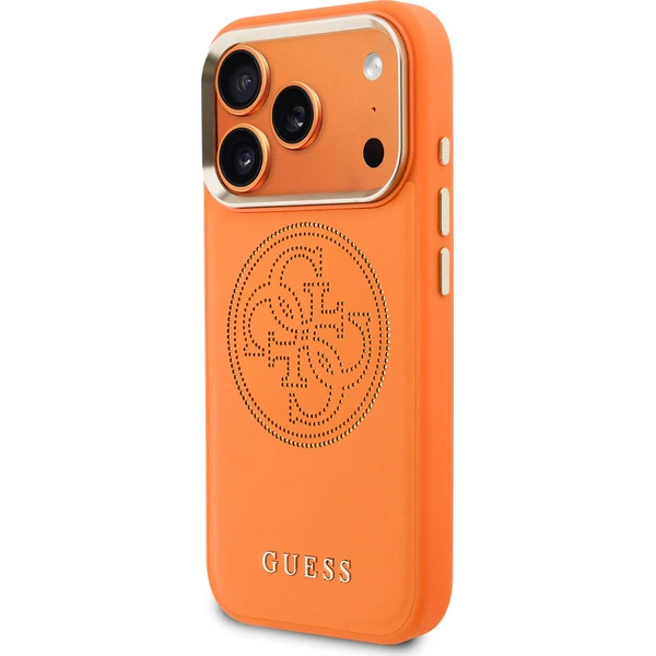 Guess PU Perforovaný 4G Logo MagSafe kryt iPhone 17 Pro Max oranžový - Puzdra - Obrázok 626c71d6d72c49fd8e509d539058d432
