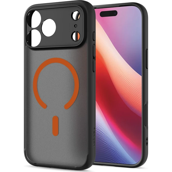Spigen Ultra Hybrid MagSafe kryt iPhone 18 Pro/17 Pro frost black orange - Puzdra - Obrázok 62840c57fc6c477eacd5df68dcf98bca