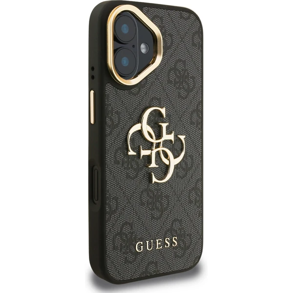Guess PU 4G Metal Logo Stand Camera Frame kryt iPhone 16 čierny - Puzdra - Obrázok 628a3147feb74d6584d117e48e2aaa5c