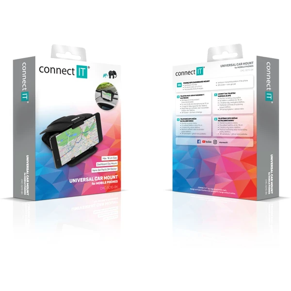 CONNECT IT InCarz univerzálny držiak do auta na palubnú dosku čierny - Držiaky - Obrázok 62N0000P01
