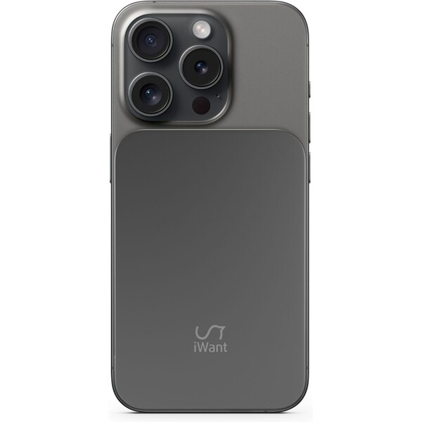 iWant 3000mAh Aluminium Mag+ bezdrôtová powerbanka vesmírne šedá