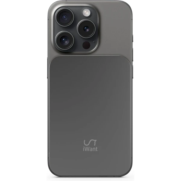 iWant 3000mAh Aluminium Mag+ MagSafe bezdrôtová powerbanka vesmírne sivá - Powerbanky - Obrázok 62QC000L01