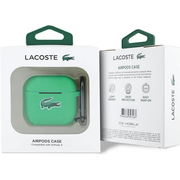 Lacoste Liquid Silicone Croc Logo puzdro AirPods 4 zelené - Puzdra - Obrázok 62a07fecae474918964b267a351e12e7