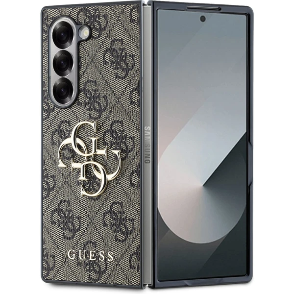 Guess PU 4G Metal Logo kryt Samsung Galaxy Z Fold 6 hnedý - Puzdra - Hlavný obrázok