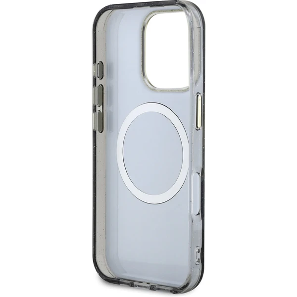 Guess IML Glitter Magnolia a Triangle Logo MagSafe kryt iPhone 16 Pro Max čierny - Puzdra - Obrázok 62e155b09a63467e99c7b207dd219012
