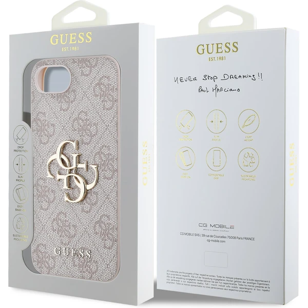 Guess PU 4G kovový kryt loga iPhone 17e/16e ružový - Puzdra - Obrázok 62e97149cd634f36b58c0ad97622c53f