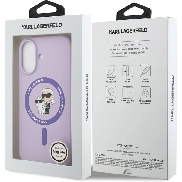 Karl Lagerfeld Liquid Silicone Karl a Choupette MagSafe kryt iPhone 17 fialový - Puzdra - Obrázok 62eec0a2e0f34673a45e588fd4243576