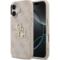 Guess PU Leather 4G Metal Logo Gold Frame MagSafe kryt iPhone 17 ružový - Puzdra