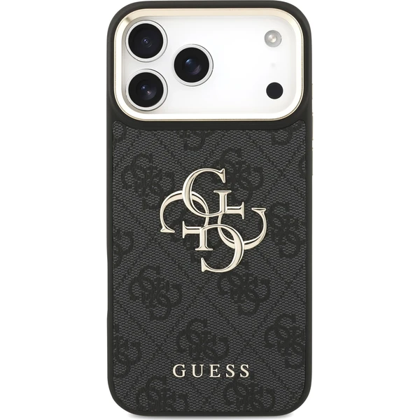 Guess PU Leather 4G Metal Logo Gold Frame Zadný Kryt pre iPhone 18 Pro Max Black - Puzdra - Obrázok 6315024cac8c4cc58b9540da0f85e23d