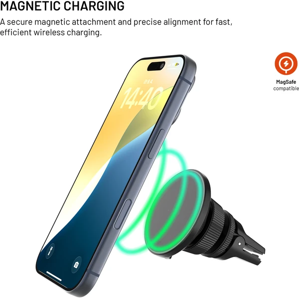 FIXED MagRound 3 držiak s bezdrôtovým nabíjaním s MagSafe, 25W, Qi2.2 čierny - Držiaky - Obrázok 631c3d7e534b4cf18e7a0ff33d4ed626