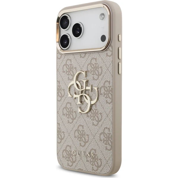 Guess PU Leather 4G Metal Logo Gold Frame Zadný Kryt pre iPhone 18 Pro Max Pink - Puzdra - Obrázok 6329ee469767416e943c87994a07f07f