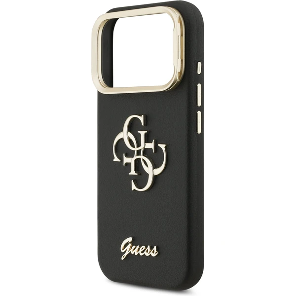 Guess PU Grained 4G Logo Stand Camera Frame kryt iPhone 17 Pro čierny - Puzdra - Obrázok 6332cb77e3b049cebbc362bbbc11a224