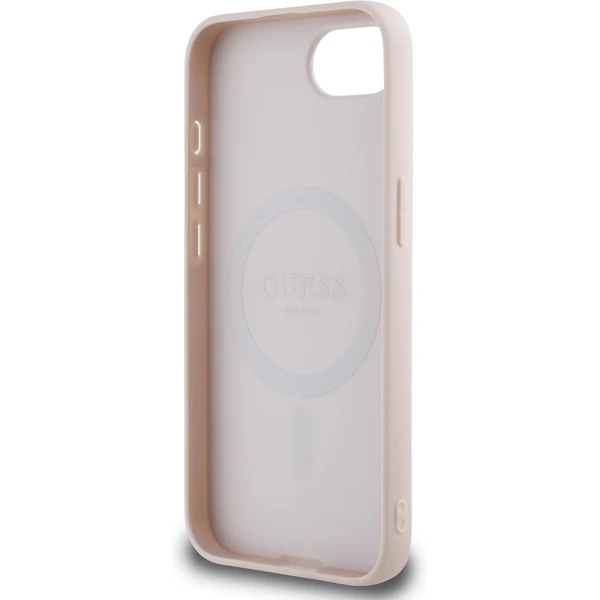 Guess PU Grained Classic Logo MagSafe kryt iPhone 17e/16e ružový - Puzdra - Obrázok 636671b842ed441b8f52be703cffe5e7