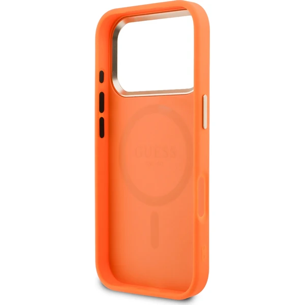 Guess PU Perforovaný 4G Logo MagSafe kryt iPhone 17 Pro oranžový - Puzdra - Obrázok 63703296c8514d469457ad82982964c0