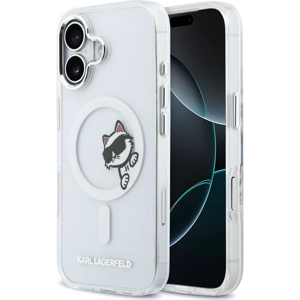 Karl Lagerfeld IML Choupette Peekaboo MagSafe kryt iPhone 17 priehľadný - Puzdra - Hlavný obrázok