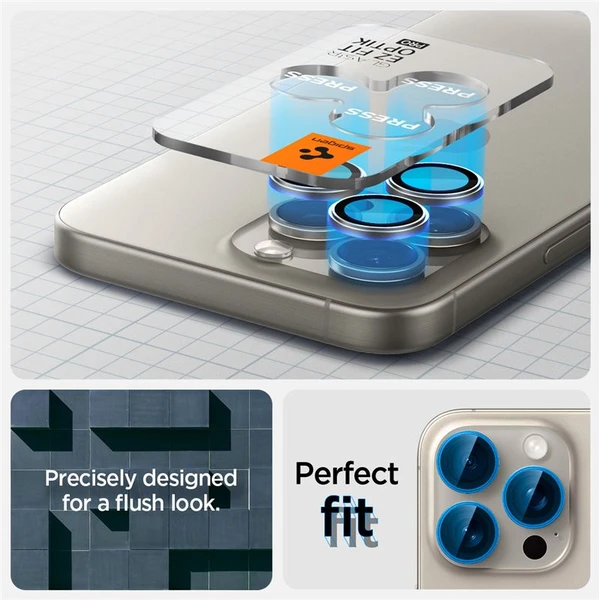 Spigen Glass tR EZ Fit Optik Pro sklá iPhone 17-14 Pro/17-14 Pro Max nature titanium (2 ks) - Ochranné fólie a sklo - Obrázok 637a50093ef74cb99ca3d7f2b47a2357