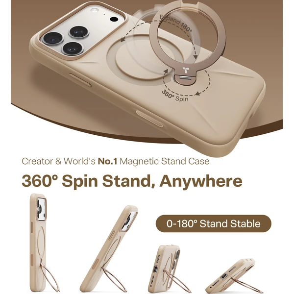 Torras Ostand Q3 silikónový MagSafe kryt iPhone 17 Pro desert gold - Puzdra - Obrázok 638ba3e6c63c48bfae89b69b796dbbb8
