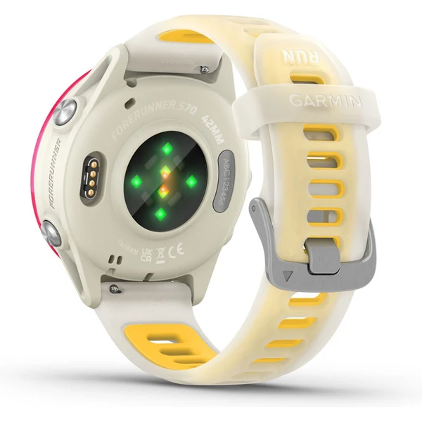 Garmin Forerunner 570 42 mm ružová hliníková luneta s bielo-žltým polopriehľadným remienkom - Inteligentné hodinky - Obrázok 63HF000P01
