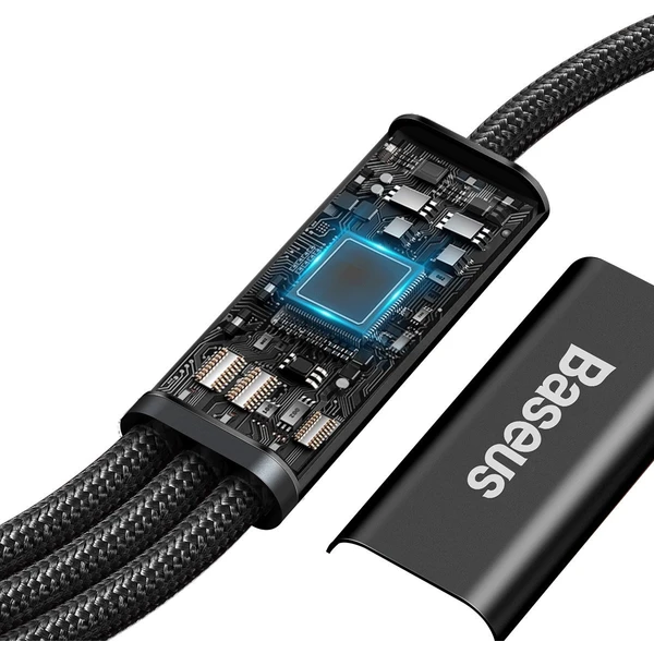 Baseus Dátový kábel Rapid 3v1 USB-C/microUSB, Lightning, USB-C 1,5m PD 20W čierny - Káble - Obrázok 63PB000N01