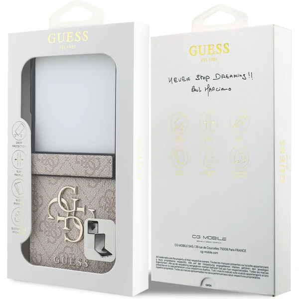 Guess PU 4G Metal Logo kryt Samsung Galaxy Z Flip 7 ružový - Puzdra - Obrázok 63a2b74073b84533a789c37b09a389e9