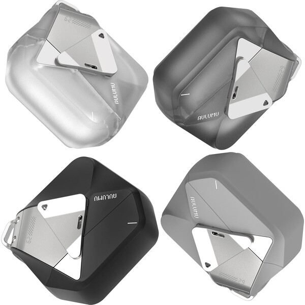 Aulumu A29 Geometrické puzdro AirPods 4 Šedé - Puzdra - Obrázok 63a5bdad25f343d2a6c878008abb1e32