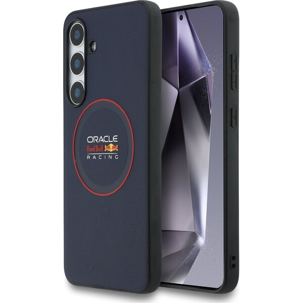 E-shop Red Bull PU Leather Red Ring MagSafe Zadný Kryt pre Samsung Galaxy S25 FE námorne modrej