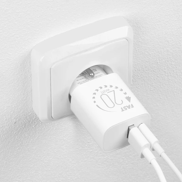 OBAL:ME nabíjačka USB-A/USB-C (20W) + 2x kábel (1m) biela - Nabíjačky - Obrázok 63b8b7c890e14341a49f0e606645c8f2
