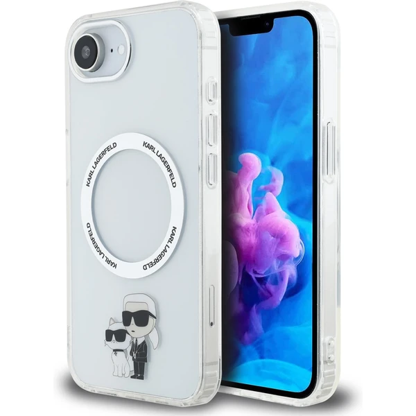 Karl Lagerfeld IML Karl a Choupette MagSafe kryt iPhone 17e/16e priehľadný - Puzdra - Hlavný obrázok