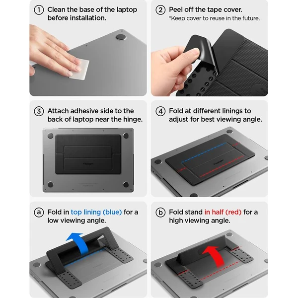 Spigen Slim Fold Laptop Stand LD201-S1 stojanček pre notebook/MacBook čierny - Stojany - Obrázok 63d80879091949b5877ba2a5b7c9be3a