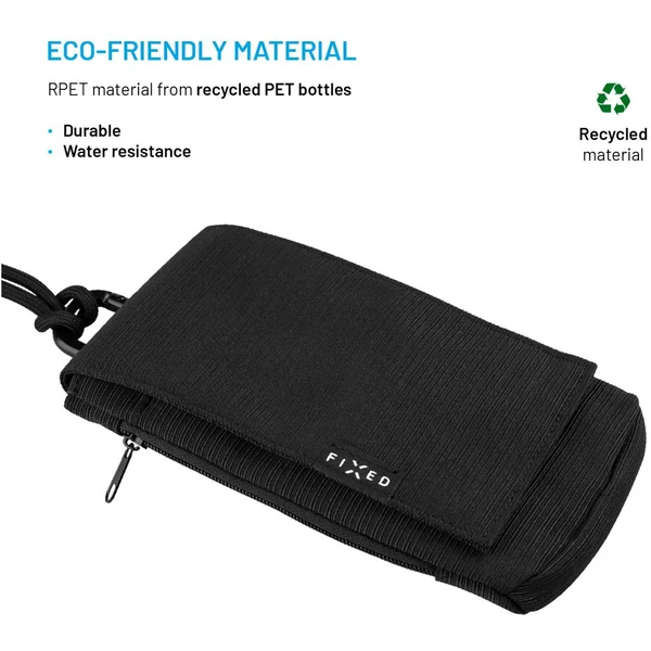 FIXED Camino Case crossbody pre mobilné telefóny do 7", čierne - Popruhy a crossbody - Obrázok 643fada23927491d9089a08868bb2d6d