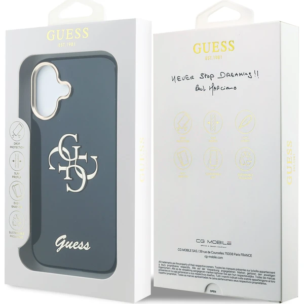 Guess IML 4G Script Metal Logo kryt iPhone 17 modrý - Puzdra - Obrázok 649fd2b00fdd4734be45924115f53793
