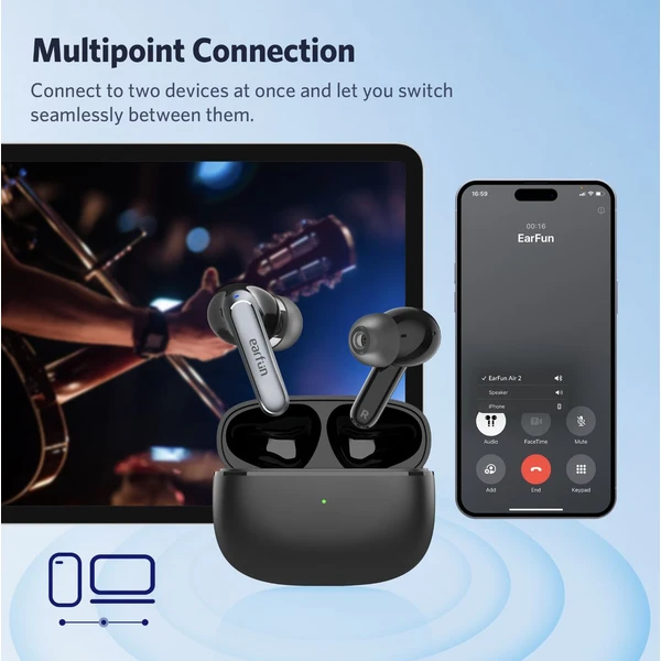EarFun Air 2 bezdrôtové slúchadlá TW210B TWS čierna - Slúchadlá - Obrázok 64B2000J01
