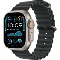 Apple Watch 49/46/45/44mm čierny oceánsky remienok s prírodným titánom - Remienky