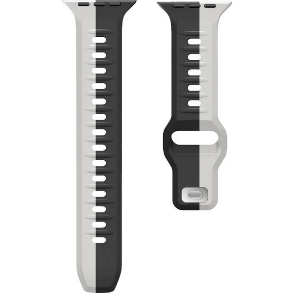CubeNest Premium Silicon Band remienok Apple Watch 42-49 mm čierny/sivý - Remienky - Obrázok 64UD000O01