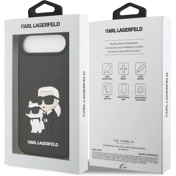 Karl Lagerfeld 3D Rubber Karl and Choupette kryt iPhone Air čierny - Puzdra - Obrázok 64b32016784e4b0489cd4c35f5128aeb