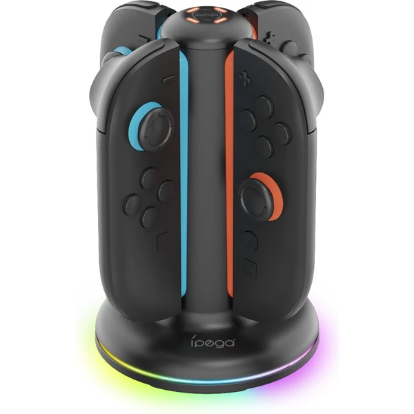 iPega SW2052 nabíjacia stanica s RGB pre JoyCon Ovládače Nintendo Switch 2 čierna - Nabíjačky - Hlavný obrázok