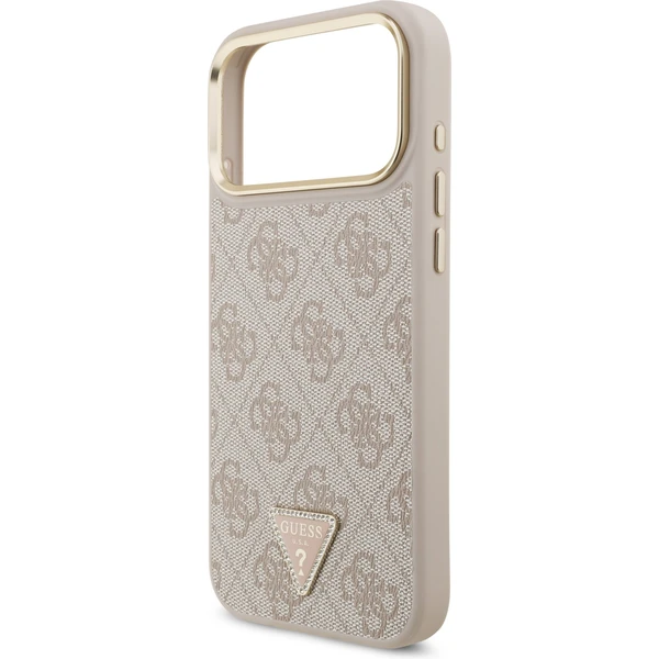 Guess PU Leather 4G Triangle Logo Gold Frame MagSafe kryt iPhone 17 Pro Max ružový - Puzdra - Obrázok 64d7928c58084c0ba4d8ef28a7f4460e